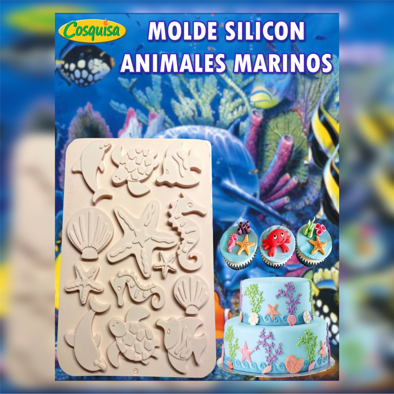 molde silicon animales marinos