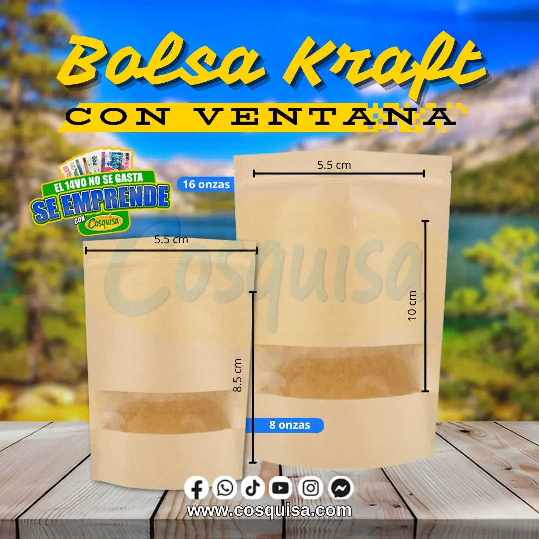 Bolsas kraft con ventana