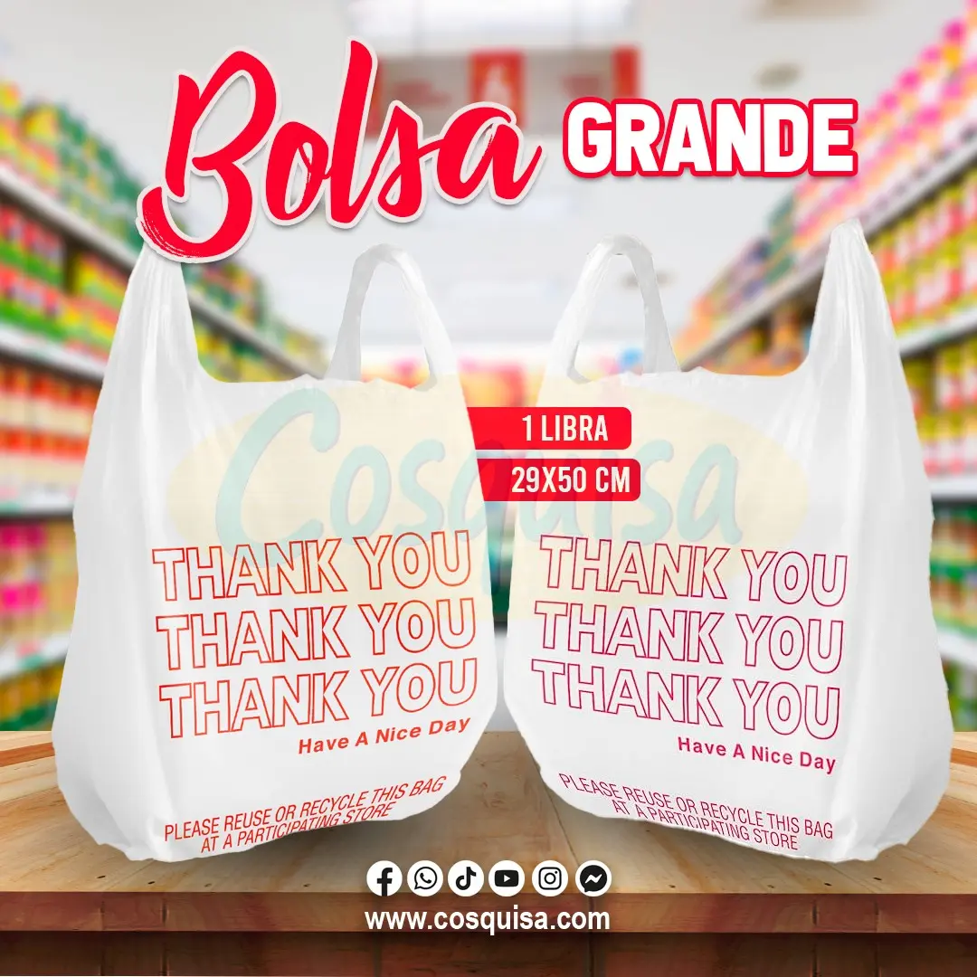 Bolsas camiseta grande, thank you