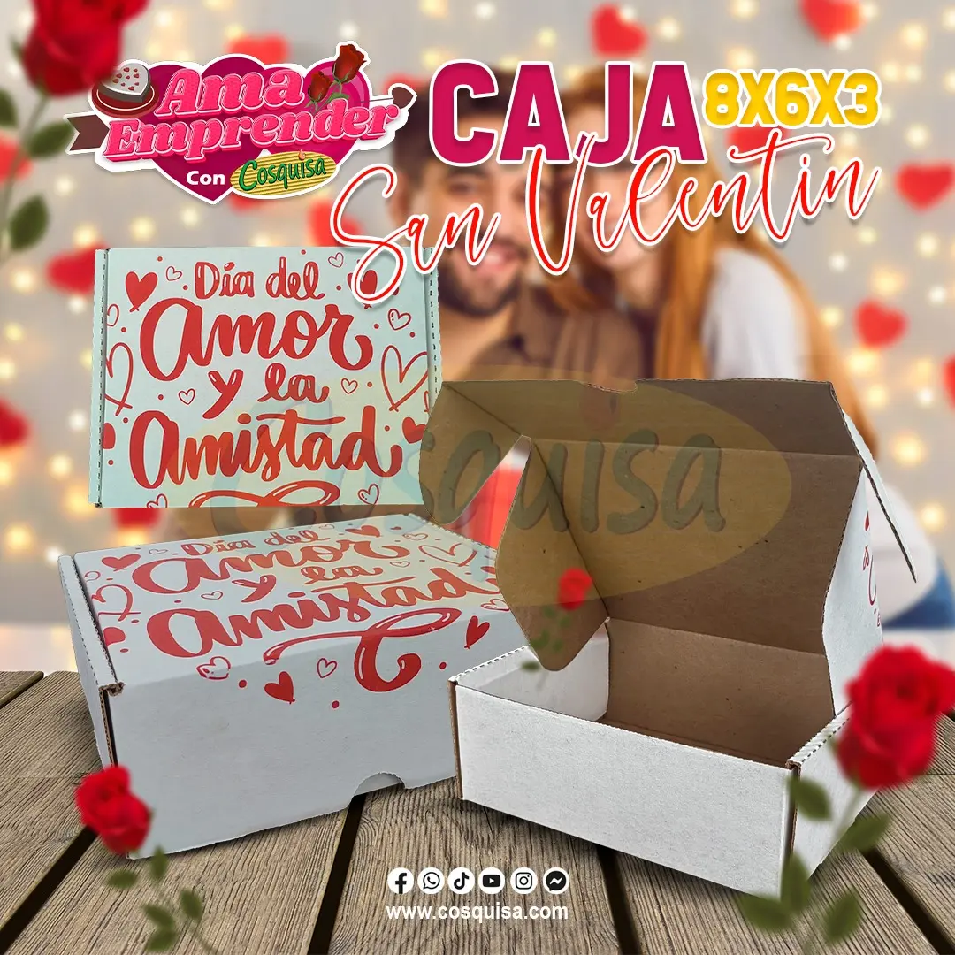 Caja de cartón san valentin