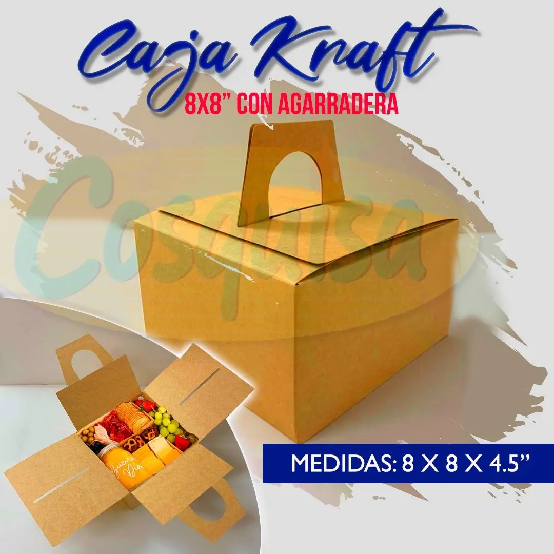 Caja kraft 8x8 con agarradera