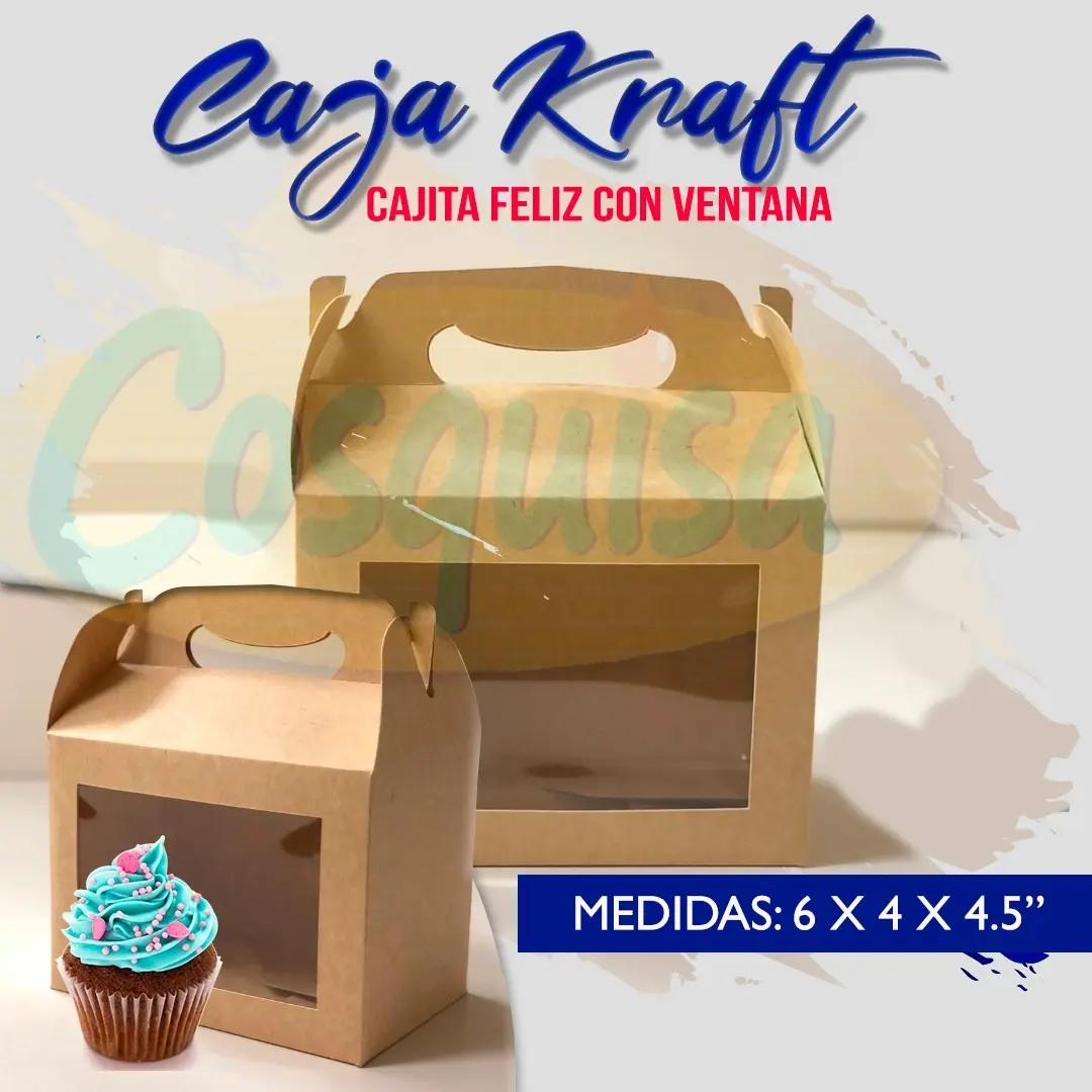 Caja kraft cajita feliz con ventana