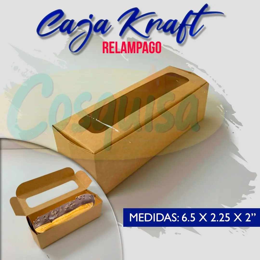 Caja kraft con ventana para relámpagos