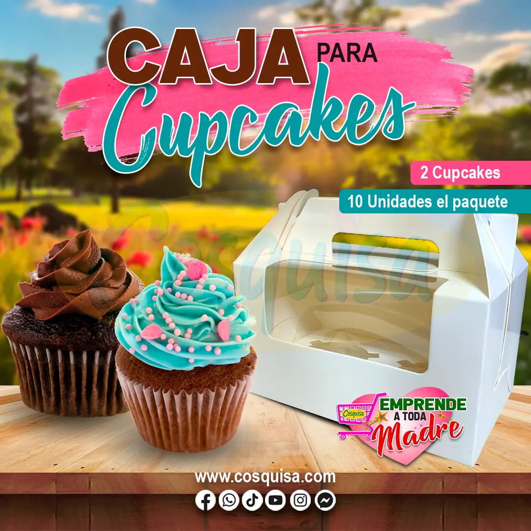 Caja para 2 cupcakes