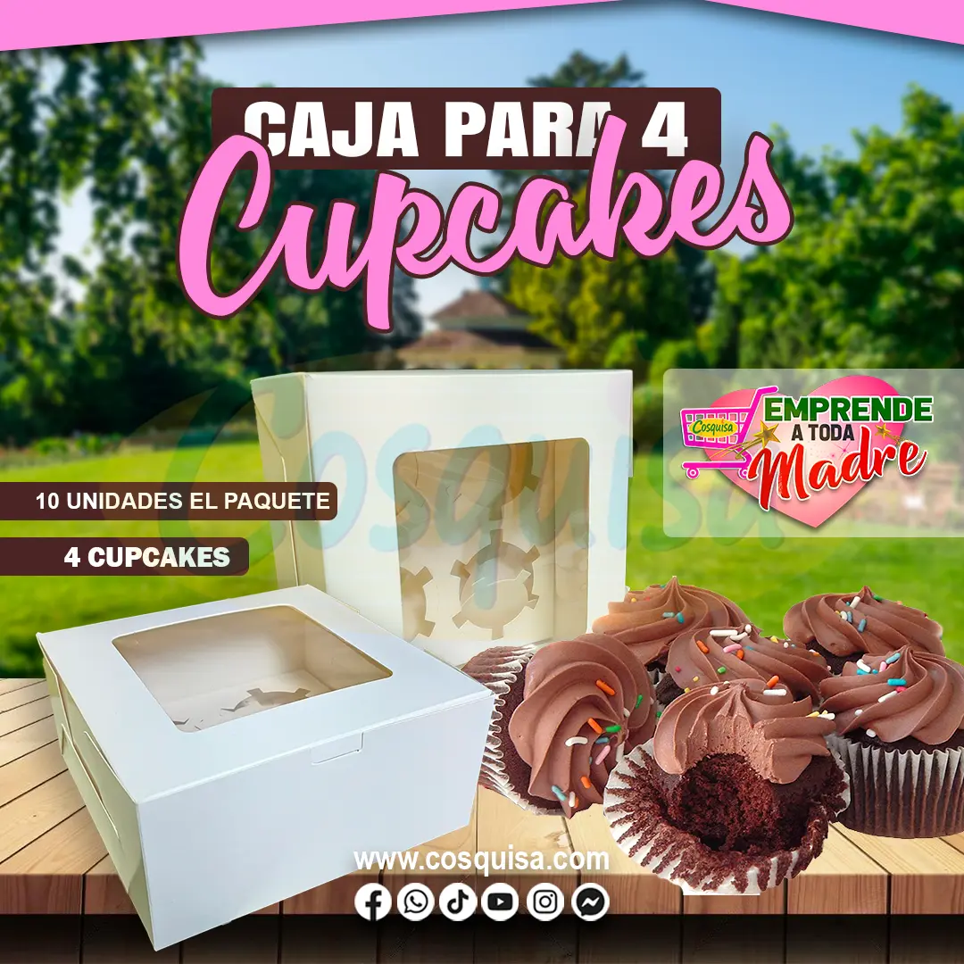 Caja para 4 cupcakes