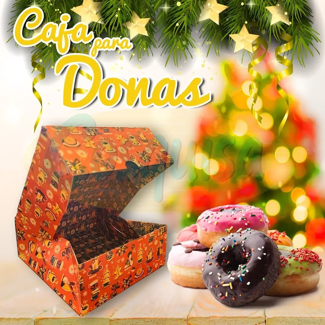 Caja para 4 donas navidad