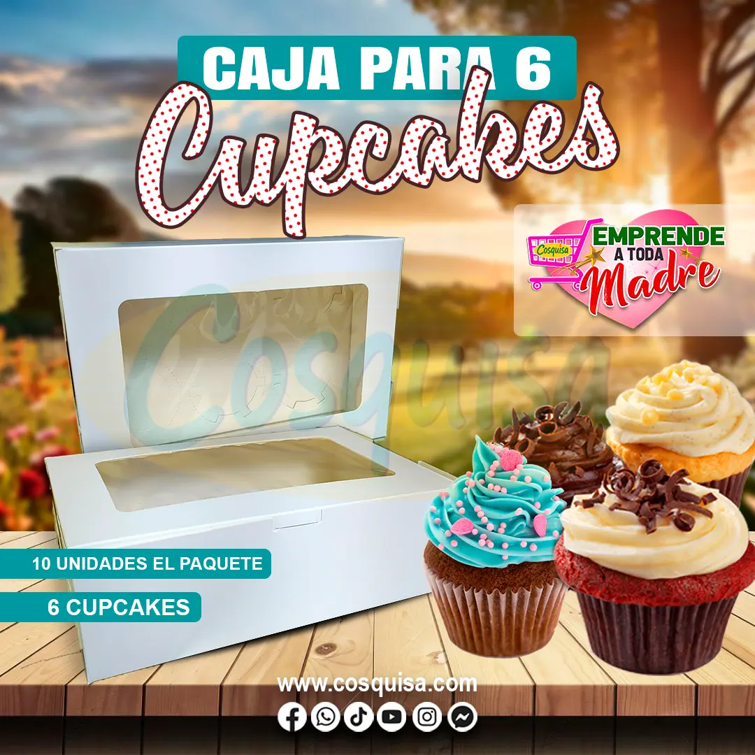 Caja para 6 cupcakes