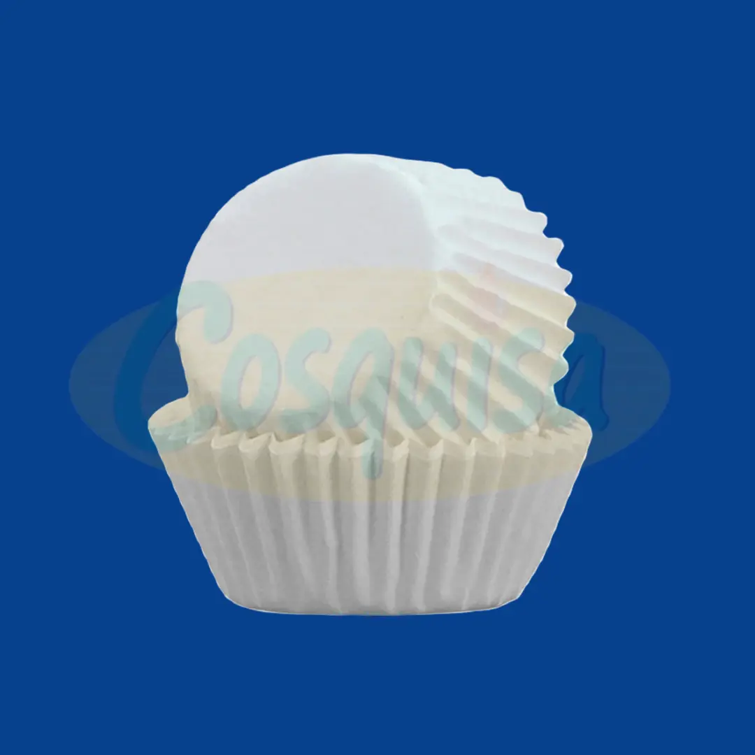 Capacillo de papel para cupcakes, numero 3 blanco