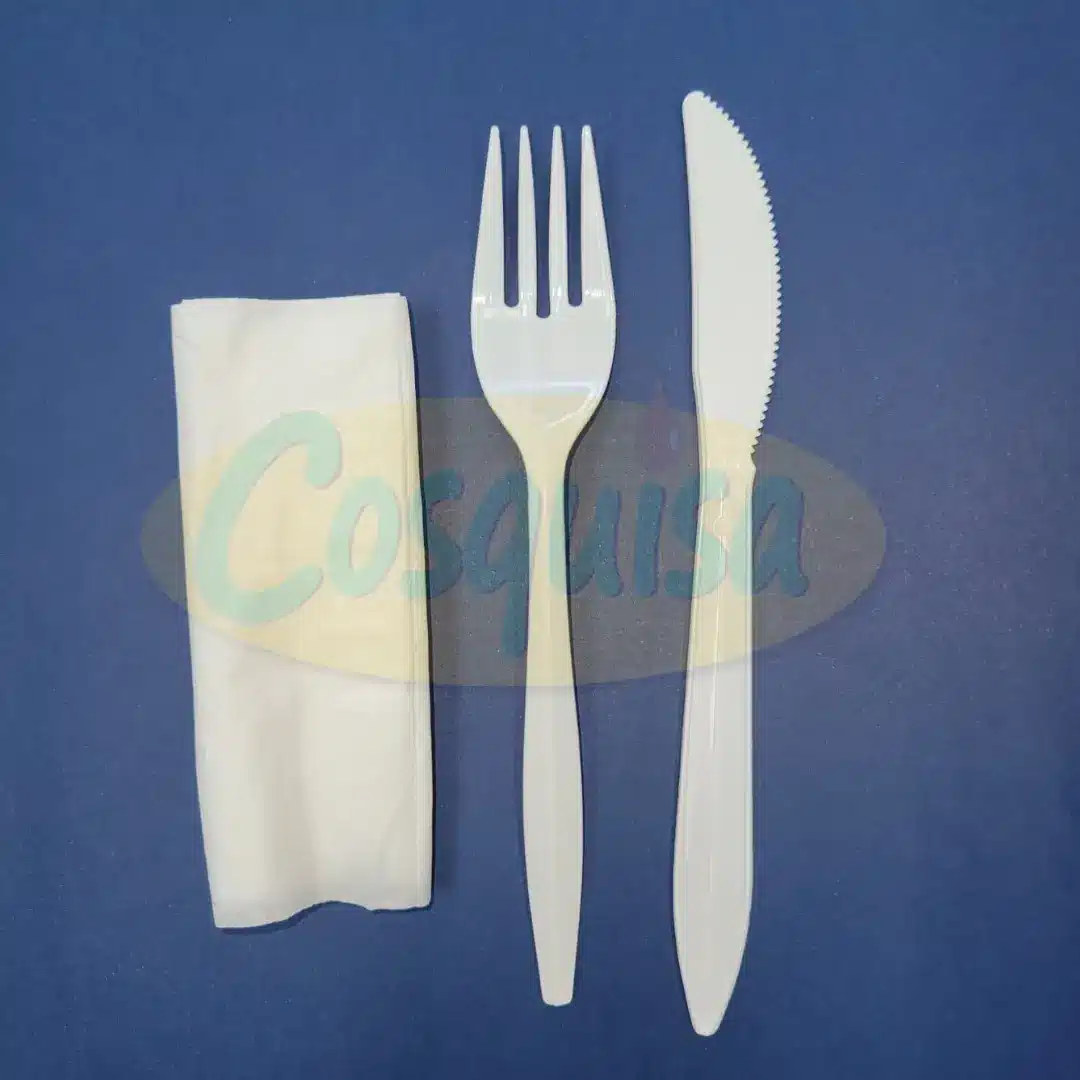 Kit tenedor cuchillo servilleta