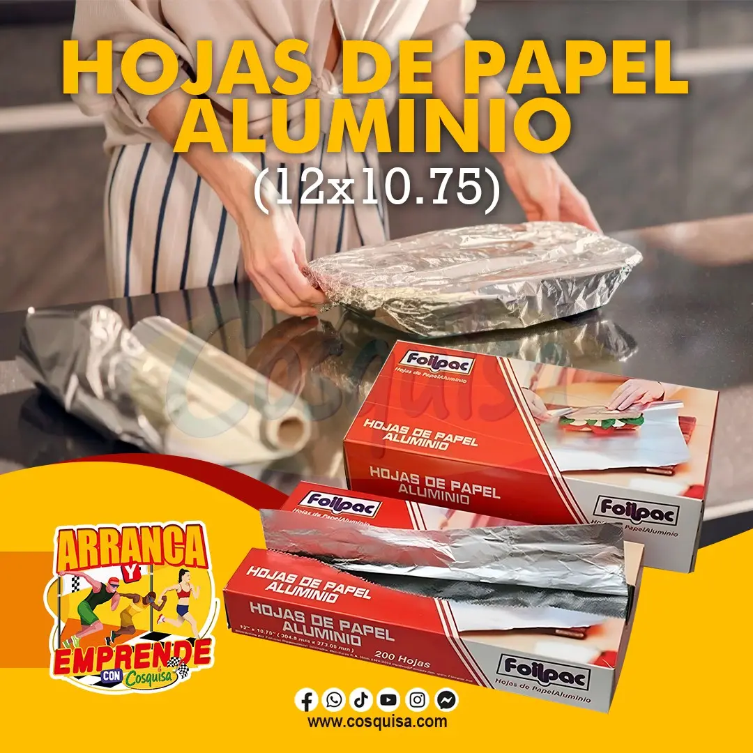Papel aluminio en hojas