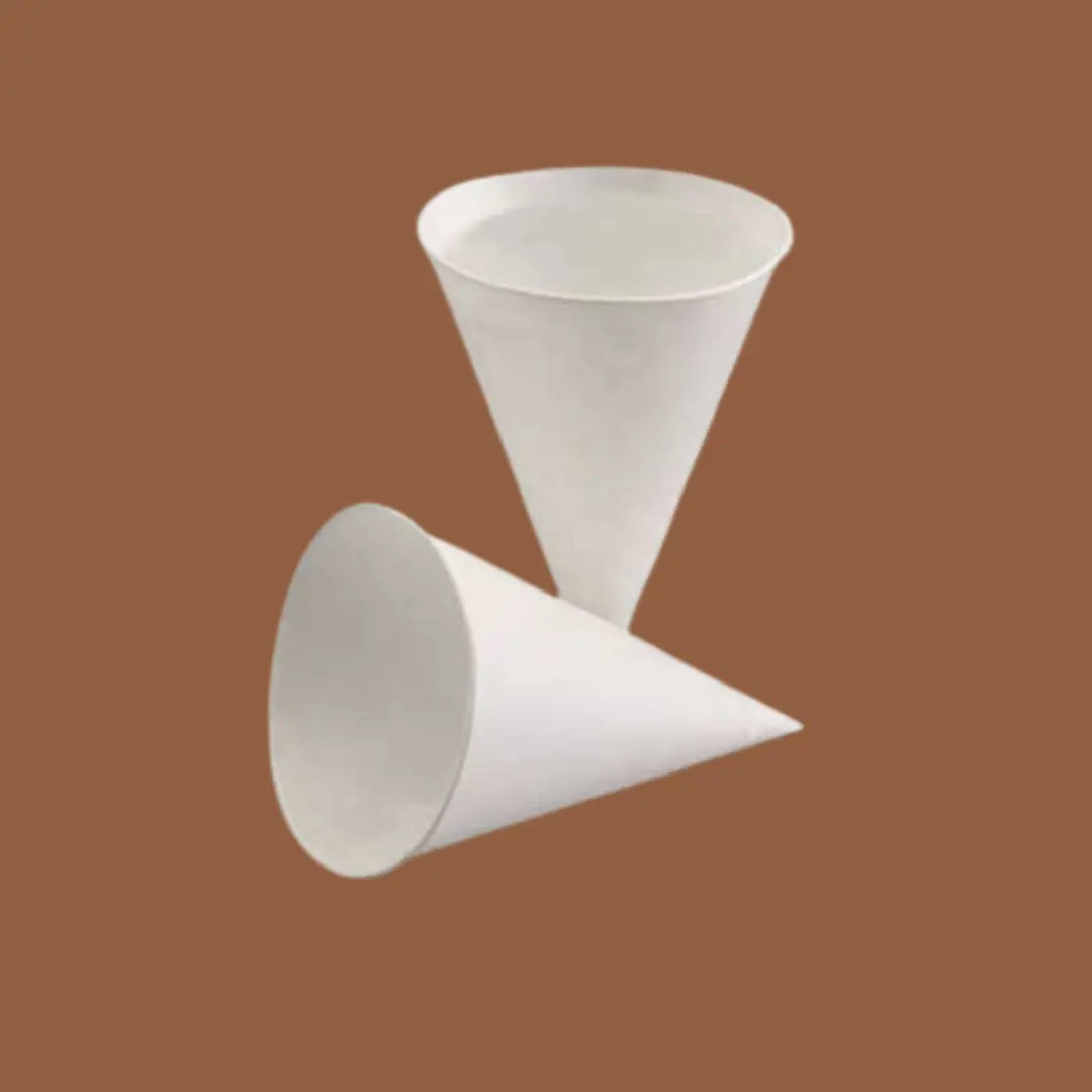 Vaso cónico de papel para agua