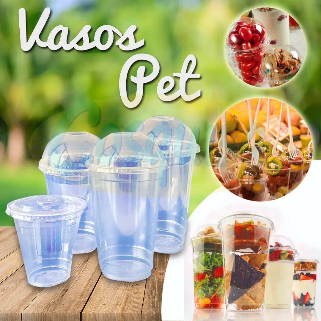 Vasos pet para bebidas y postres