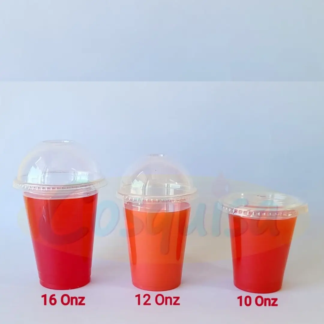Vasos desechables pet con tapaderas