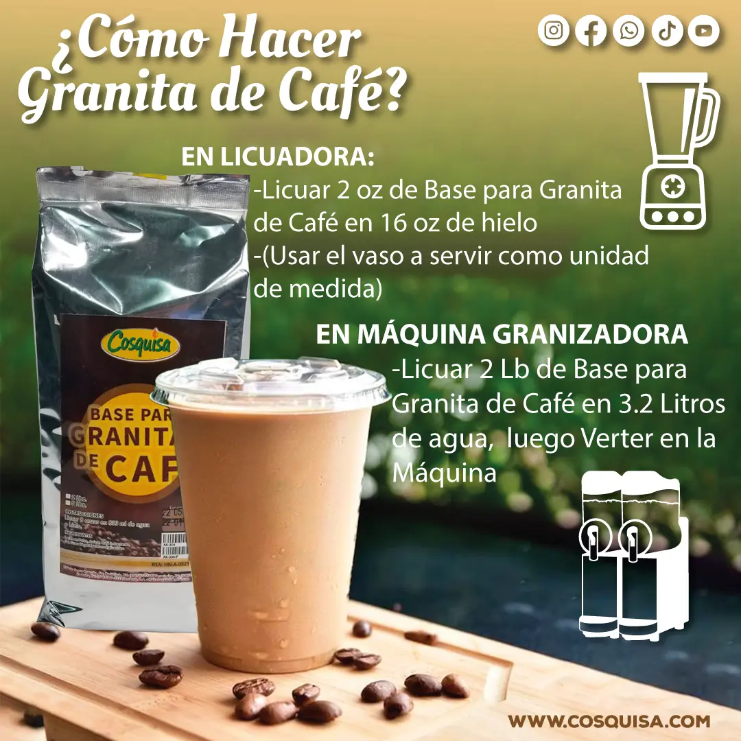 Formula para granita de café