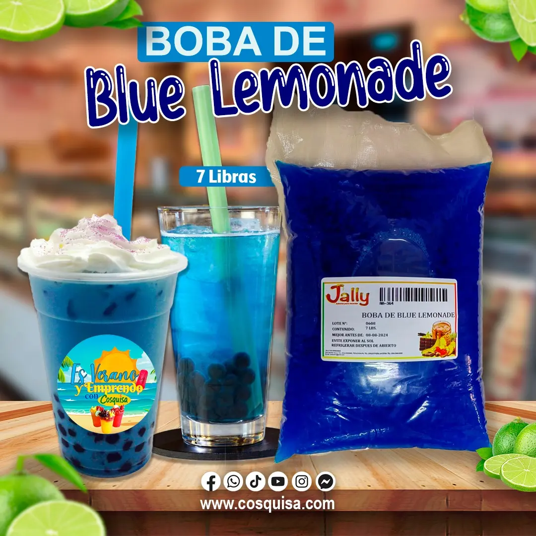 Boba de blue lemonade