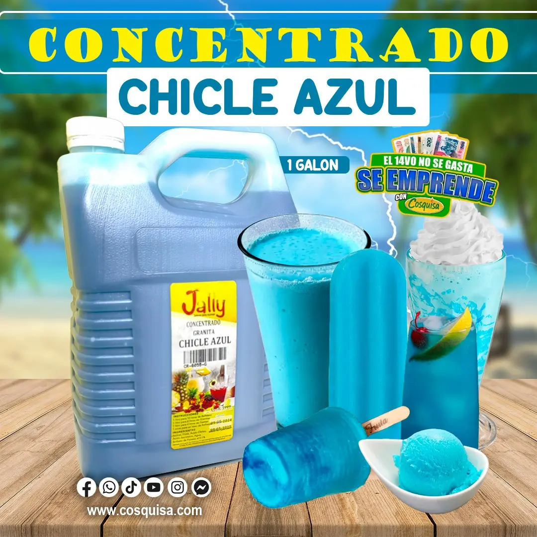 Concentrado de chicle azul