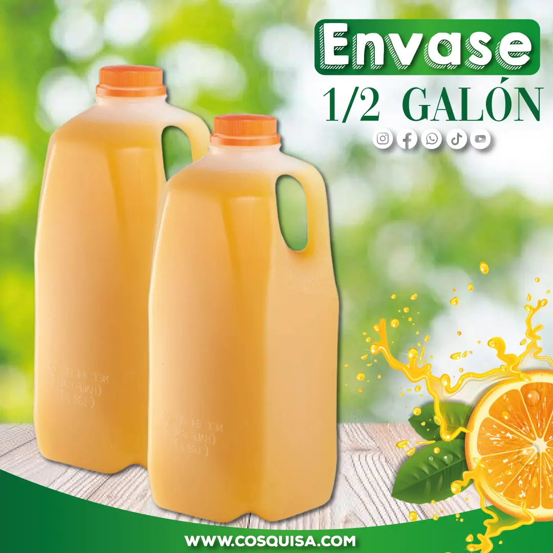 Envase de medio galón para jugo