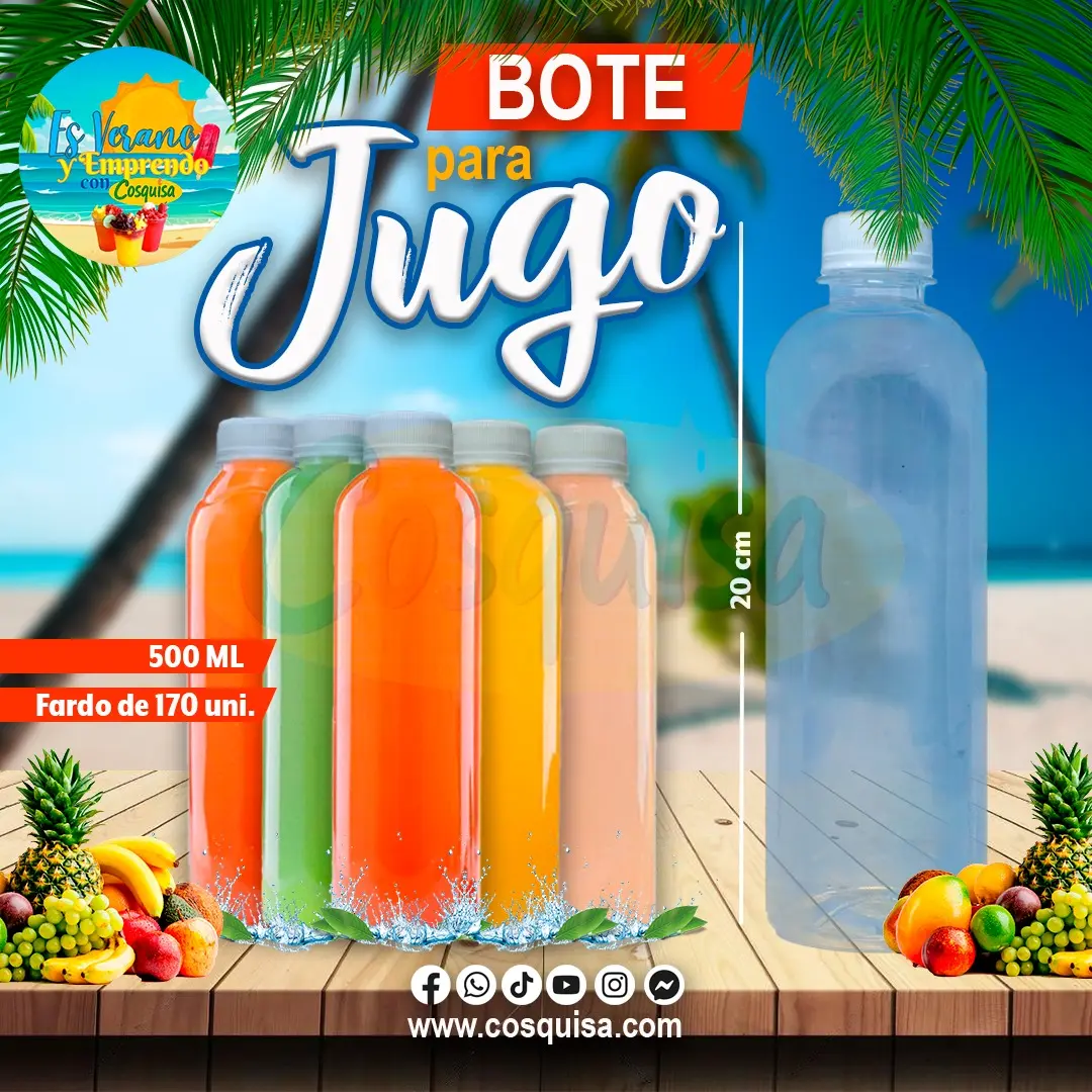 Envase pet 500 ml, jugos naturales , bebidas