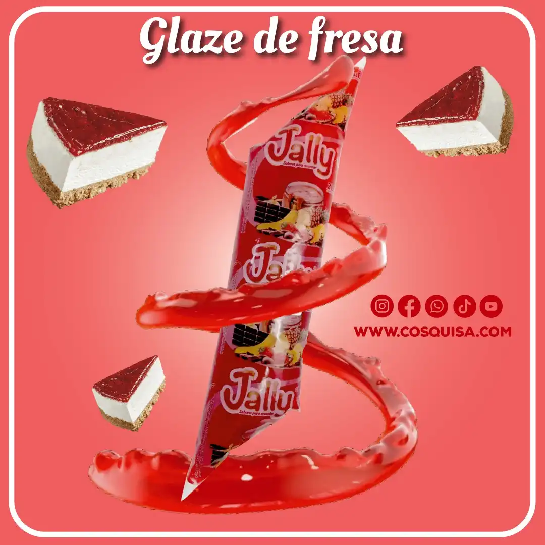 Glaze de fresa para escribir y decorar pasteles en repostería.