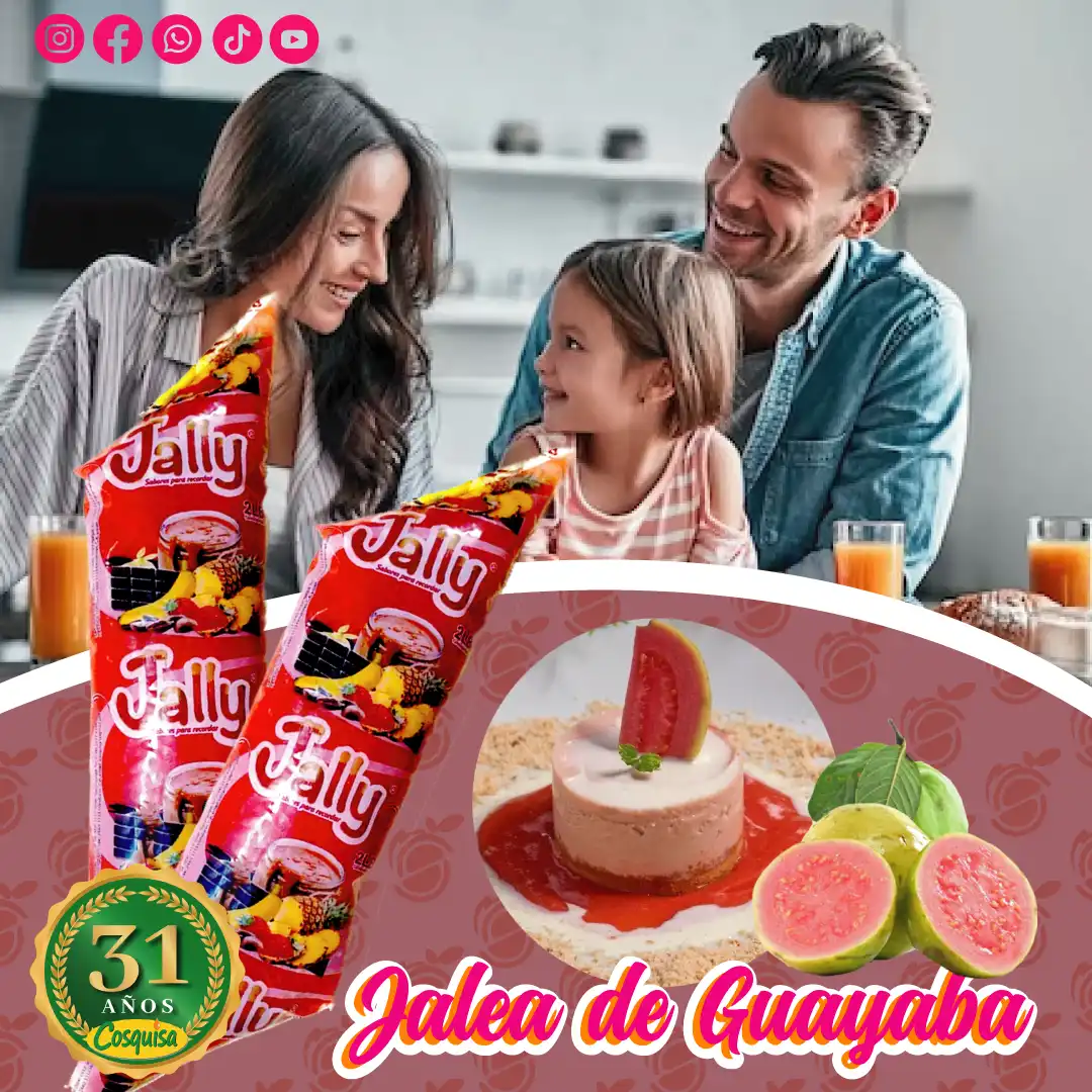 Jalea de fruta sabor guayaba para repostería y postres.