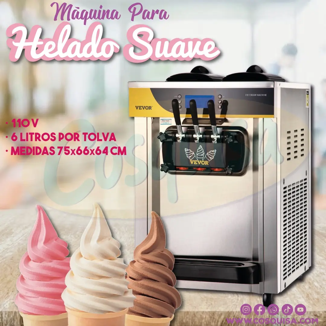 Maquina de helado suave o ice cream