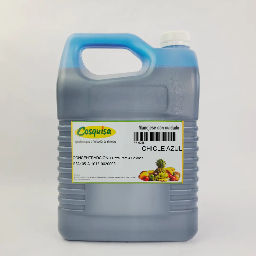 Sabor chicle azul, bebidas, juguitos