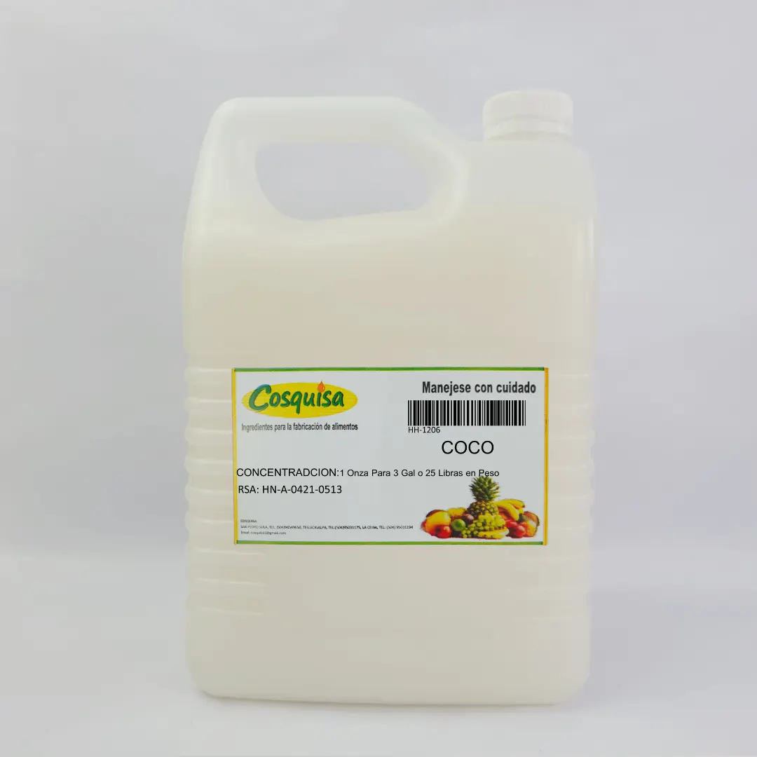 Sabor coco para pan de cono, paletas, postres