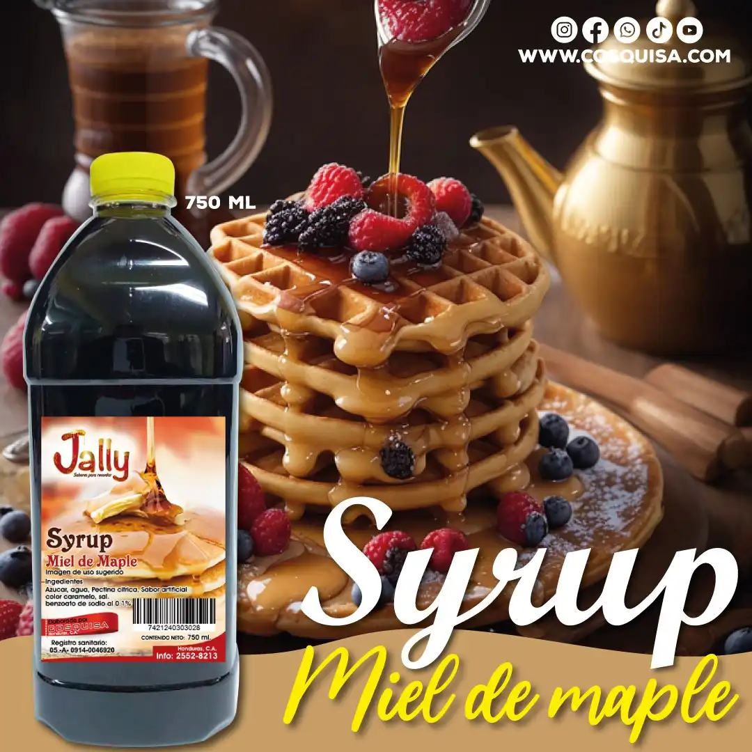 Syrup miel de maple, panqueques, wafles