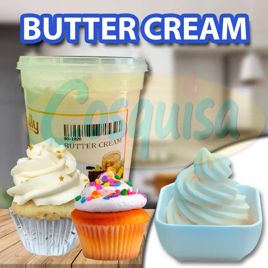 Butter cream o lustre de mantequilla preparado para repostería.