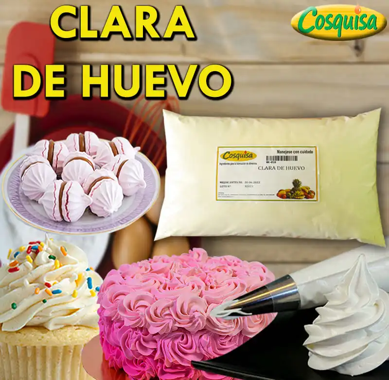 Clara de huevo en polvo para repostería y preparación de merengues.