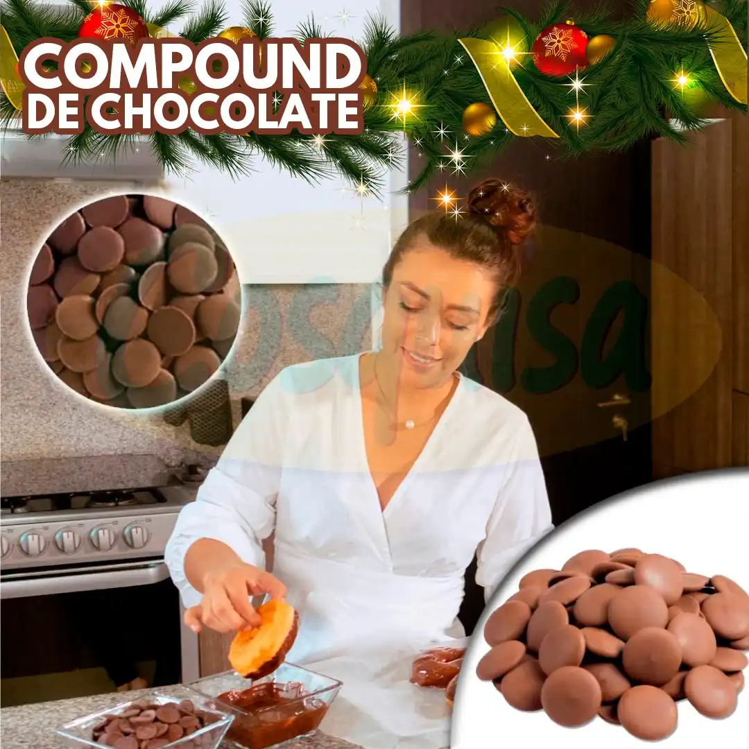 Cobertura compound oscuro para fundir en monedaCompound de chocolate para coberturas y repostería.
