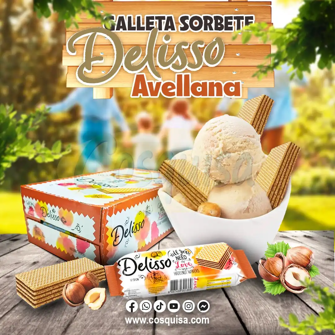 Galleta Sorbete sabor avellana Marca Delisoo