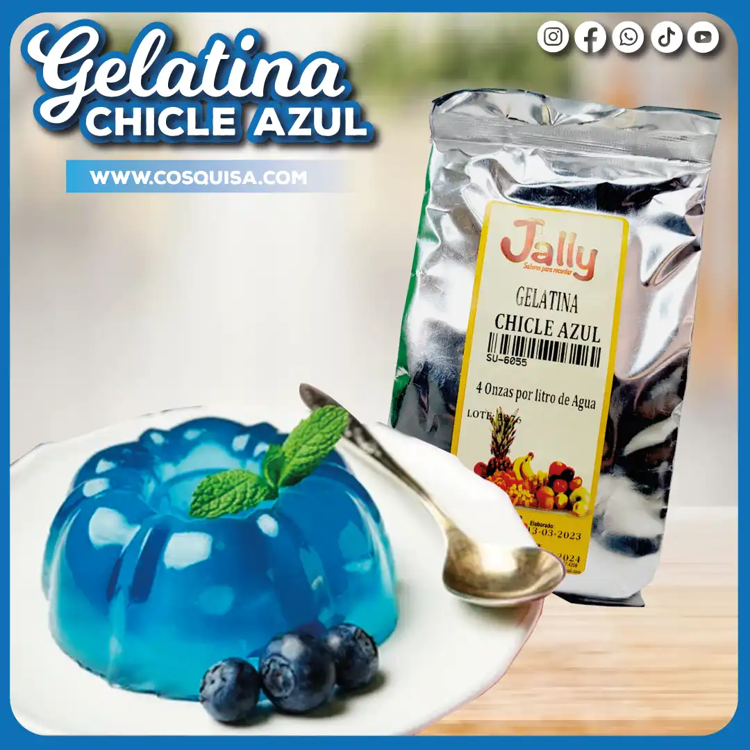 Gelatina Instantánea Sabor chicle azul