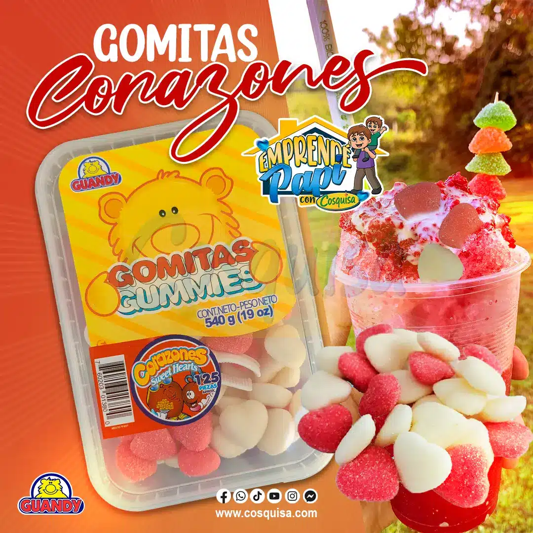 Gomita corazones azucaradas, Guandy en kilo