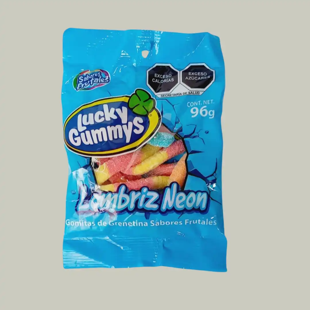 Gomita lombriz neón azucaradas