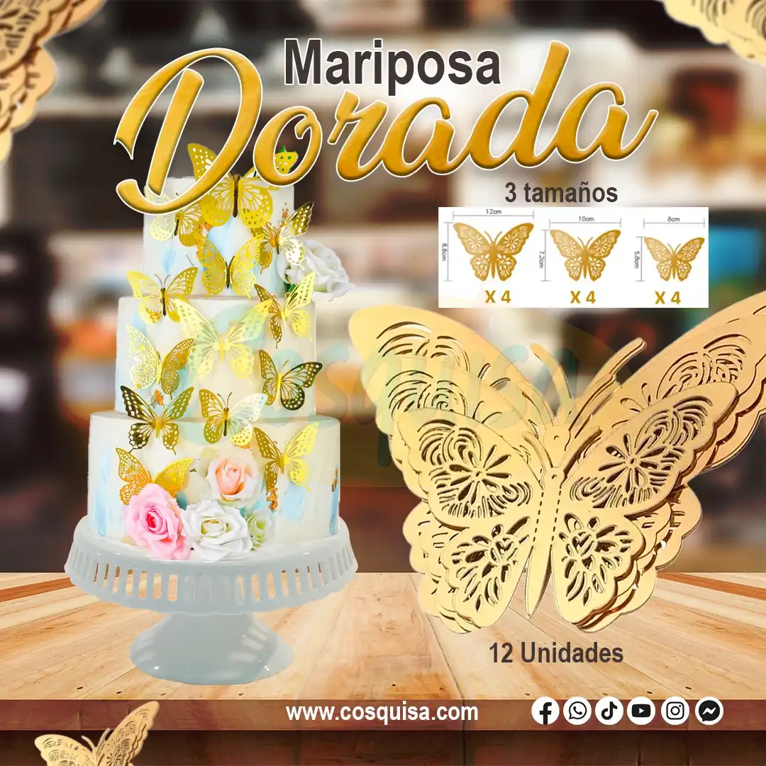 Toppers mariposas doradas