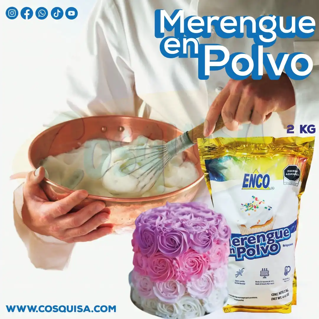 Merengue en polvo Enco para repostería y postres.