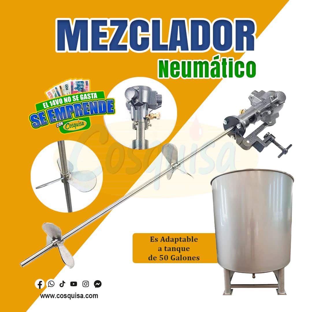 Mezclador neumático industrial de 50 galones para líquidos y pinturas