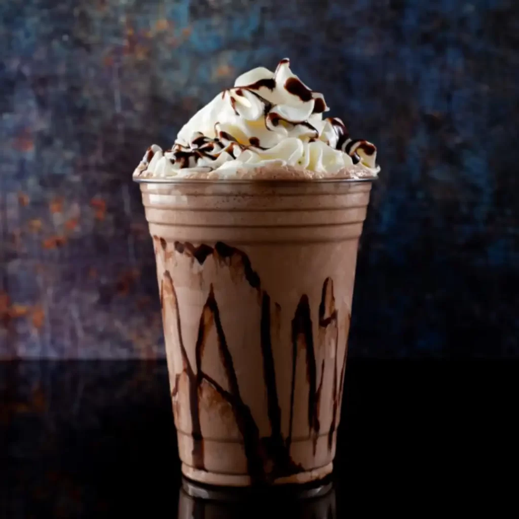 Granita de café refrescante con hielo triturado y textura escarchada.