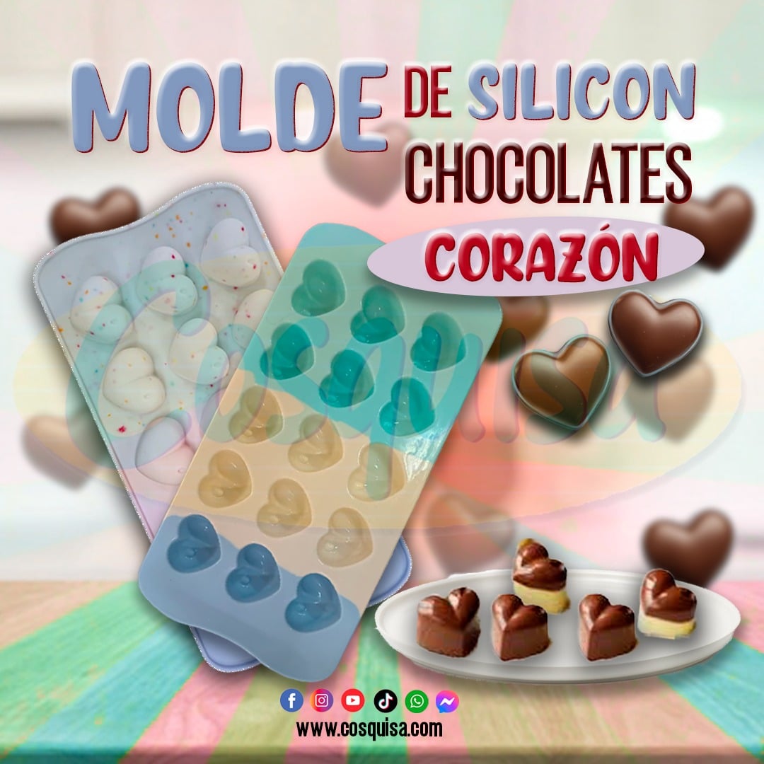 Molde de silicon chocolates corazón