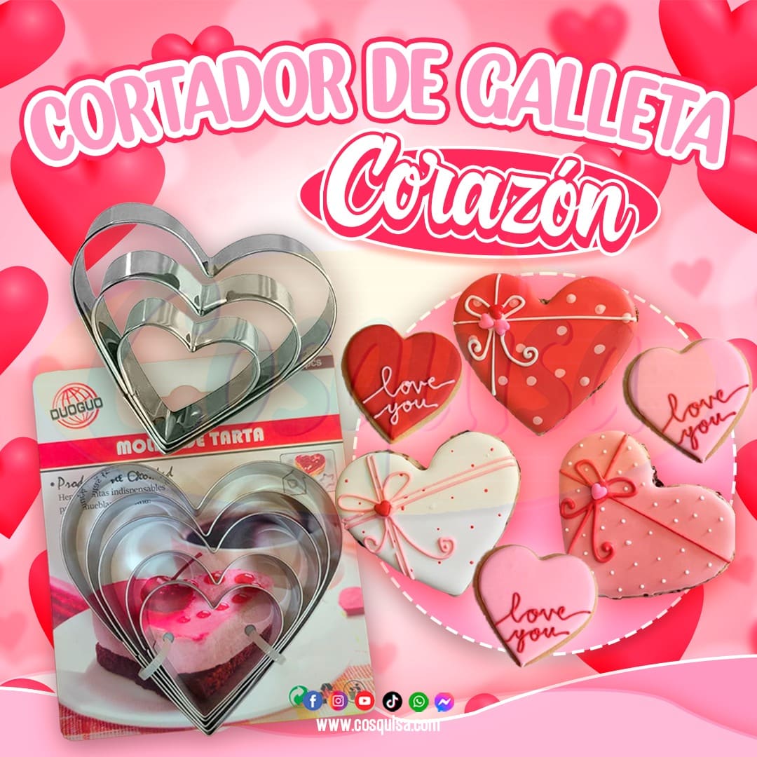 Cortador de galletas en forma de corazón