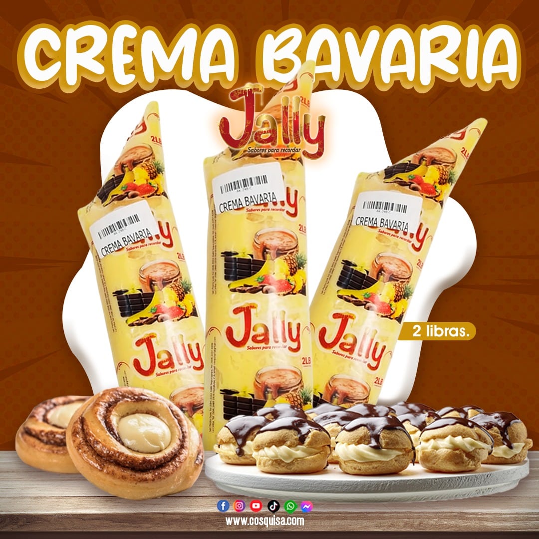 Relleno de crema Bavaria para repostería y panadería.
