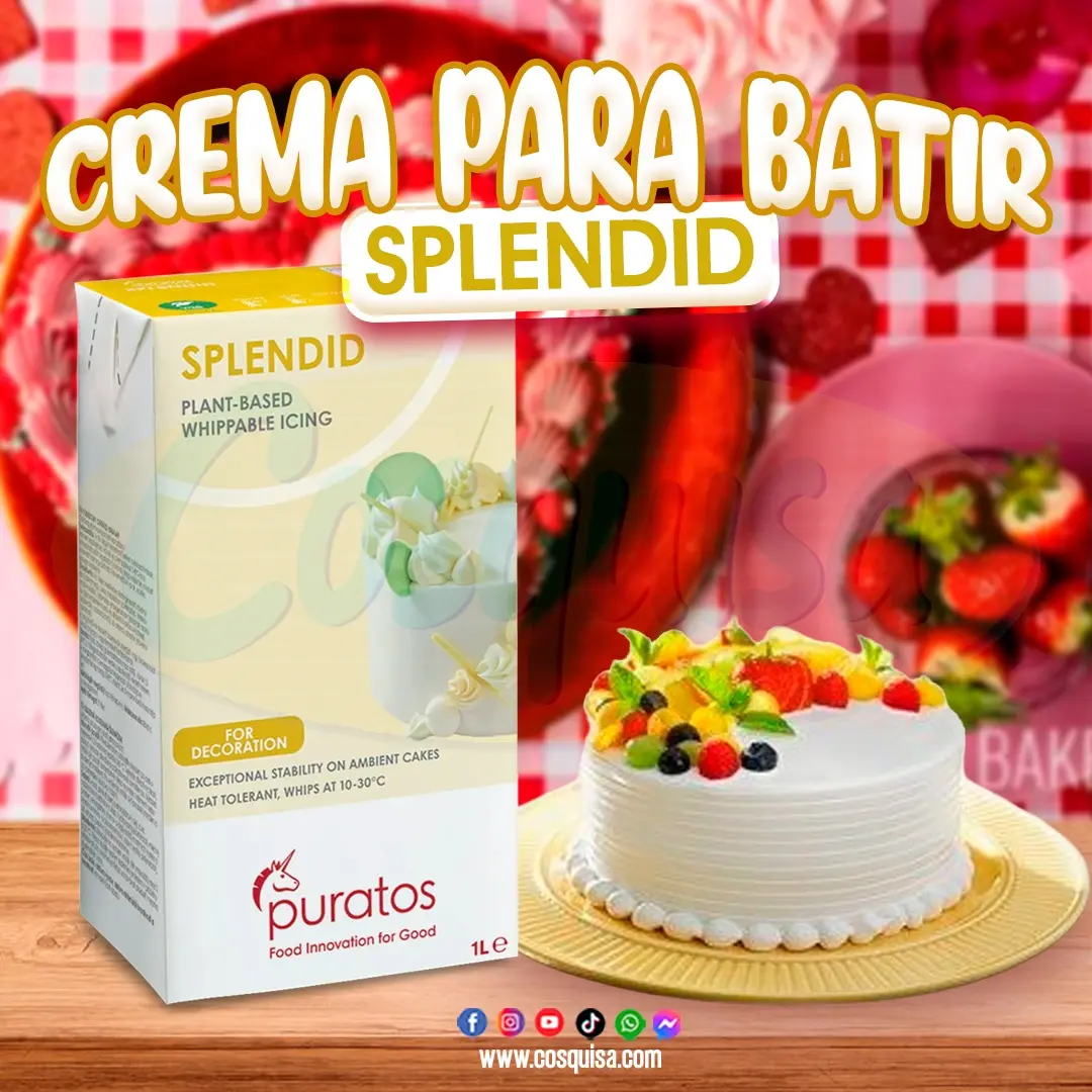 Crema para batir Splendid para repostería y pastelería.