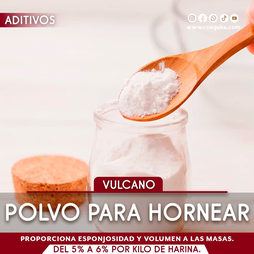 Polvo para hornear Vulcano agente leudante