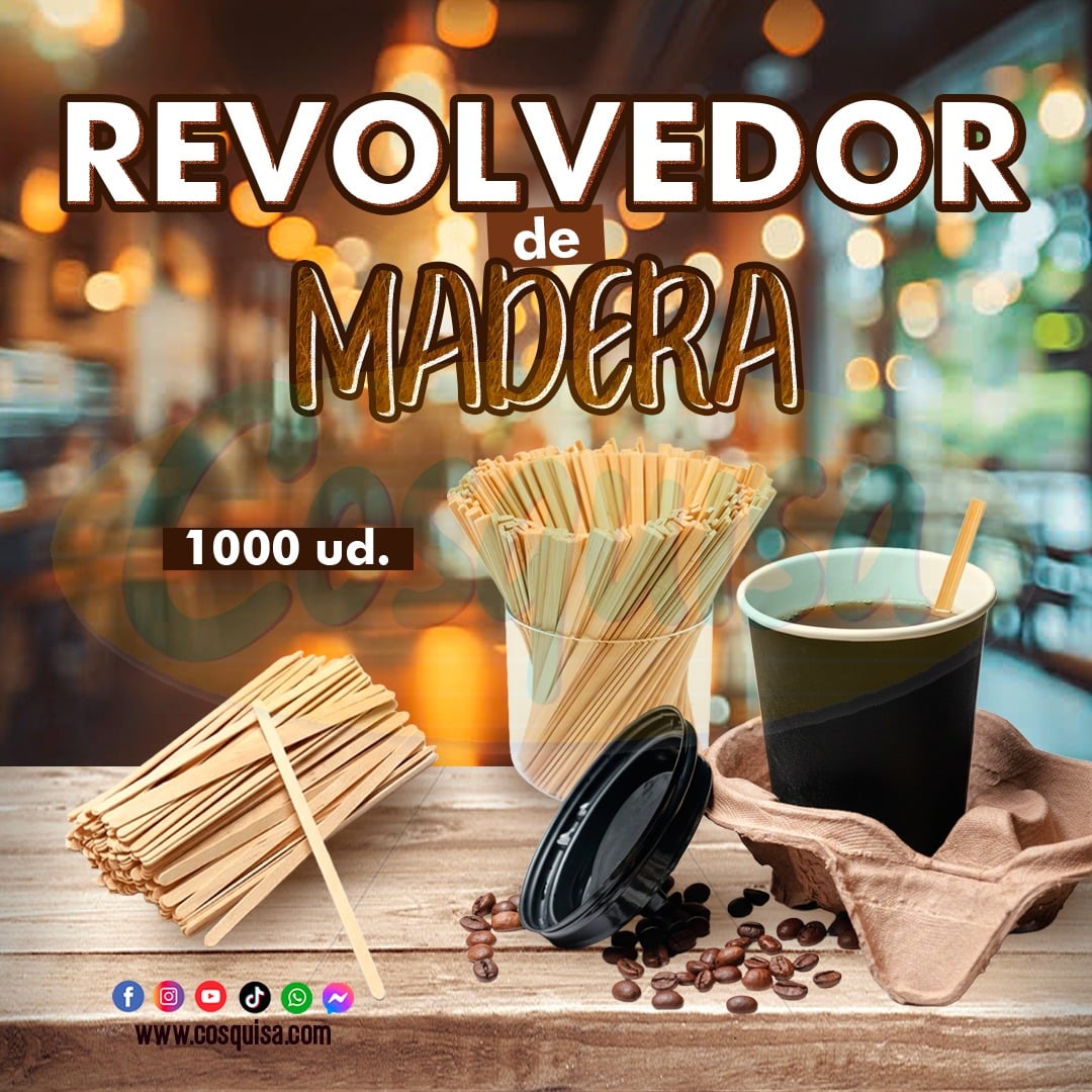 Revolvedor de madera para bebidas calientes.