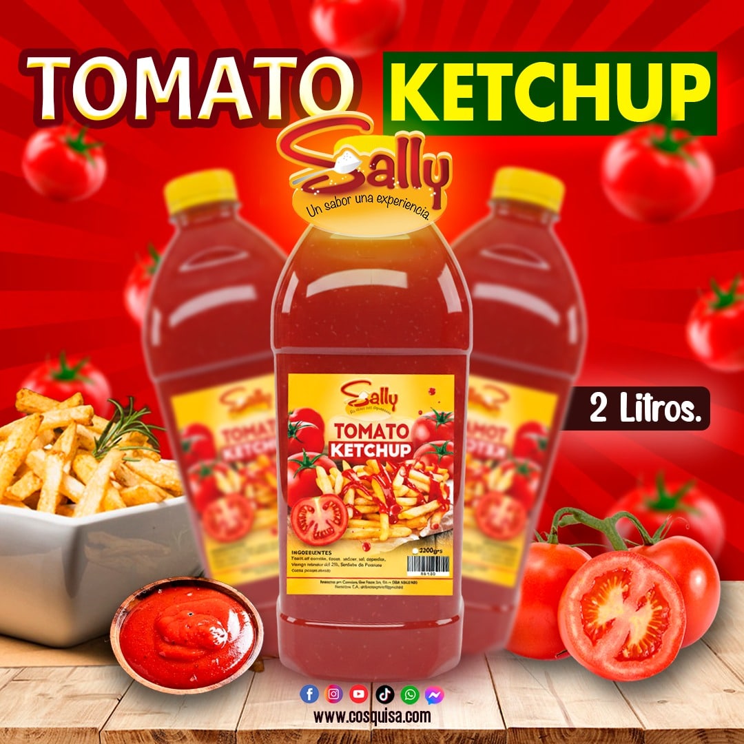 Salsa ketchup para acompañar comidas rápidas y snacks