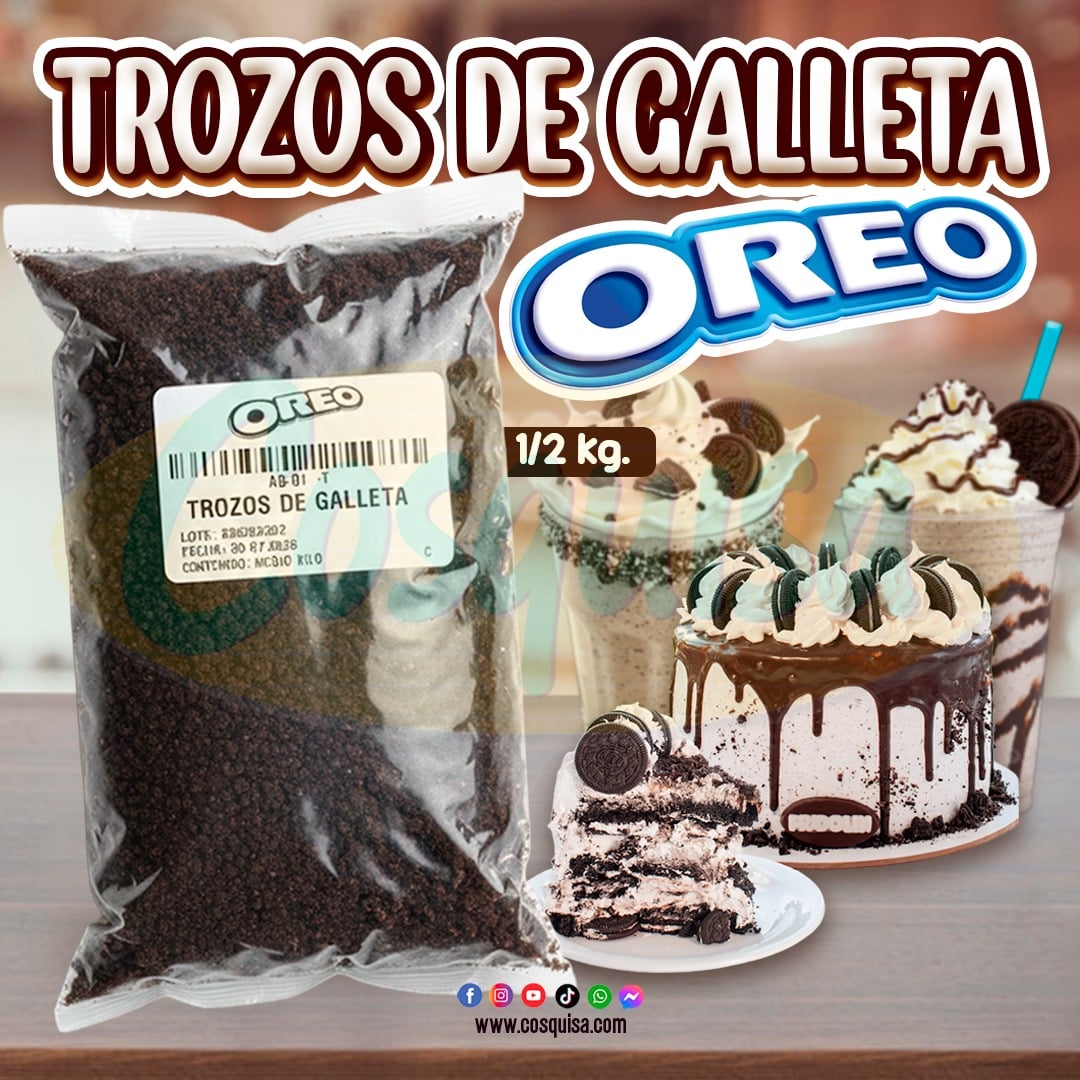 Trozos de galleta Oreo para repostería y panadería.