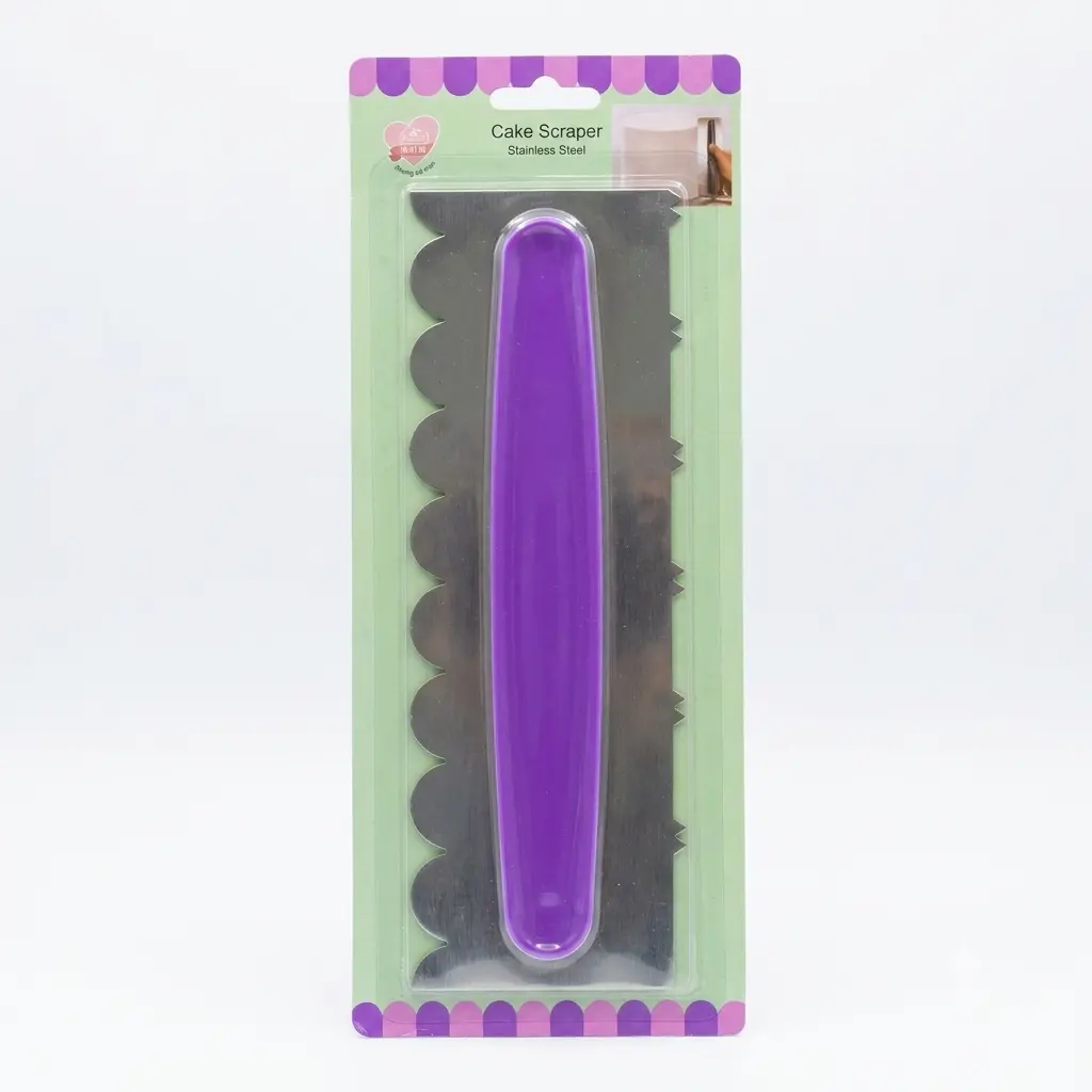 Alisador difuminante alto de metal para decoración de pasteles y repostería.