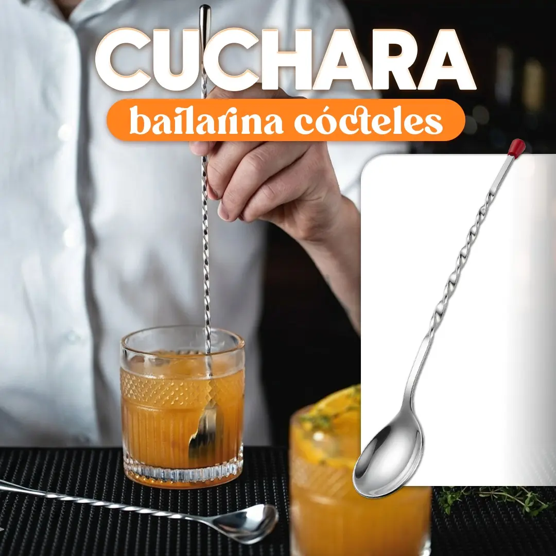 Cuchara Bailarina para Cócteles Profesional de Acero Inoxidable para Bar y Coctelería.