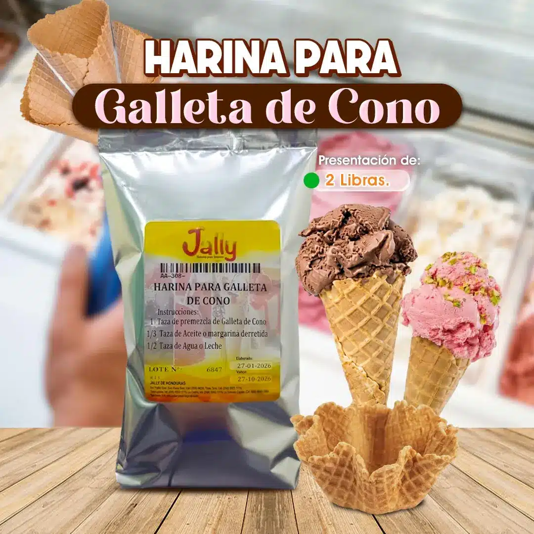 Harina para galleta de cono ideal para elaborar conos crujientes y deliciosos para helado